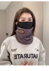 Winter thermal windproof face mask and fleece neck gaiter for outdoor cycling skiing.
