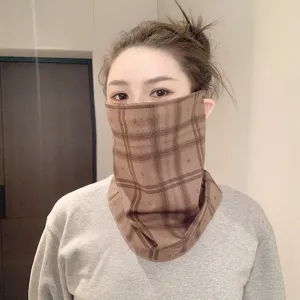Masque facial coupe-vent suspendu à l'oreille épaissi d'hiver pour femmes visage complet écharpe de protection du cou chaude cyclisme en plein air