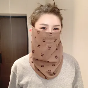 Masque facial et cache-cou écharpe coupe-vent épaissi pour femme, idéal pour le cyclisme en hiver.