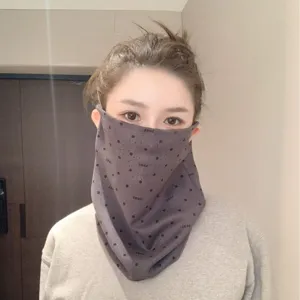 Masque facial coupe-vent epaissi d'hiver avec cache-cou chaud pour velo en plein air et sport.