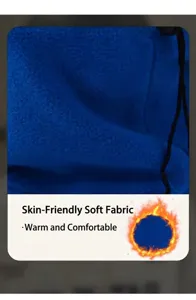 Winter thermal fleece balaclava detail view, windproof outdoor cycling ski face mask.