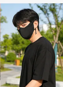 Breathable ice silk sun protection mask for men with cooling UV protection face cover design.