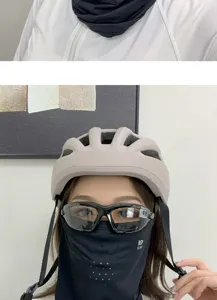 Outdoor cycling sun protection mask ice silk breathable neck guard with helmet and glasses.