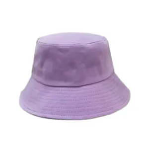 Summer solid color purple bucket hat, wide brim casual sun hat, unisex stylish sun protection hat.