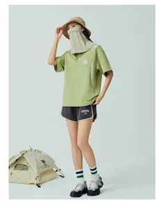 Outdoor sun protection face mask set with breathable fabric for summer outdoor use.