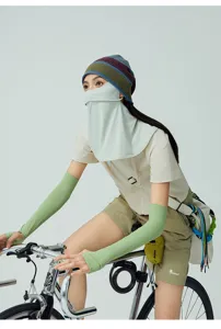 Breathable full face sun protection mask ice silk sleeves outdoor cycling UV blocking facekini set