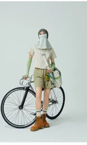 Women faceini sun protection mask breathable anti-UV outdoor cycling face cover detail view