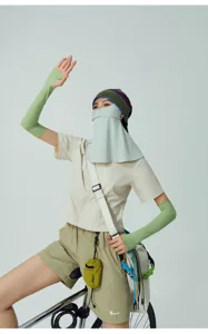UV protection face cover and sleeves set for outdoor cycling summer sun protection detail.