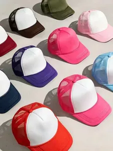 Colorful mesh trucker hat breathable baseball cap adjustable snapback sun visor casual hat