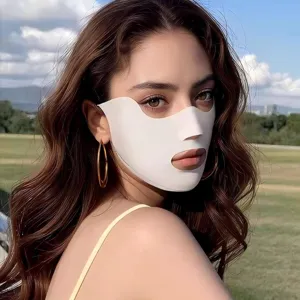 Breathable ice silk sun protection mask for women in outdoor summer sports