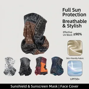 Summer Ice Silk Sun Protection Face Mask UV Protection Breathable Paisley Neck Gaiter For Cycling Outdoor Sports Unisex