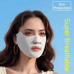 Ice silk sunscreen face mask for women outdoor cycling and golf breathable seamless design