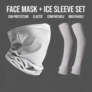 UV-Schutz Eisseide Kühlende Gesichtsmaske und Armstulpen Set für Outdoor-Sportgeräte.