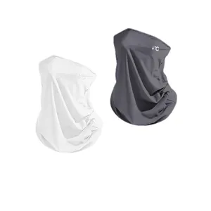 Set aus zwei kühlenden Nackengamaschen in Weiß und Grau für sommerlichen UV-Schutz