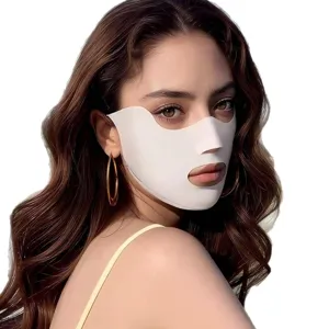 White ice silk sun protection face mask for outdoor sports with 3D seamless design