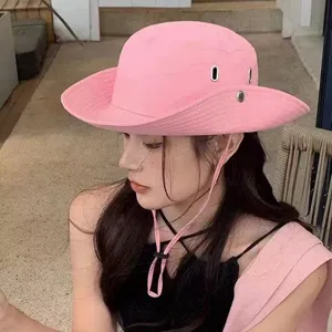 Chapeau de soleil rose femme ete respirant large bord chapeau de peche seche vite casquette