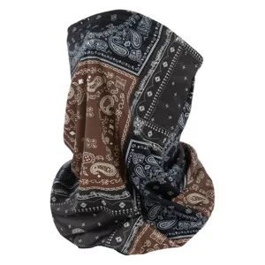 Breathable ice silk neck gaiter with paisley pattern for outdoor cycling sun protection