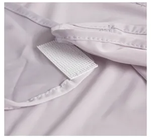 Close-up detail of the anti-UV sun protection face mask fabric and velcro fastener design.