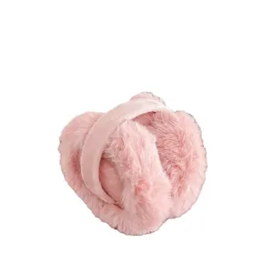 Soft pink plush earmuffs for winter warmth, stylish winter accessory for girls