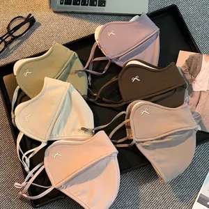 Mascarilla Térmica A Prueba de Viento para Mujer Ciclismo de Invierno 3D Manguito Cálido Con Lindo Lazo Accesorios de Uso Diario