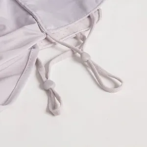 Anti-UV ice silk face sun mask with adjustable drawstring for outdoor cycling and daily wear.