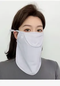 UV protection face mask for women, summer outdoor sports riding ice silk sunshade shield