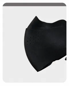 Close-up detail of 3d windproof cycling face mask with breathable holes for winter outdoor use.