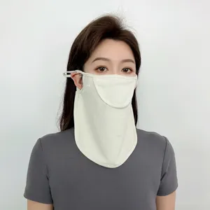 Summer UV protection face mask ice silk neck gaiter for outdoor sports riding sunshade veil