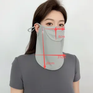 Summer anti-UV sun protection face mask for women outdoor riding driving ice silk shield