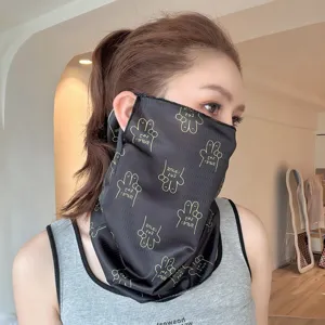 Summer ear-hanging full face sun protection mask for women driving cycling breathable neck guard