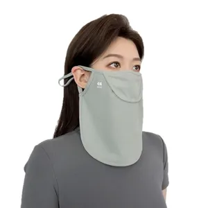 Ice silk sun protection face mask for women summer anti UV outdoor riding neck shield
