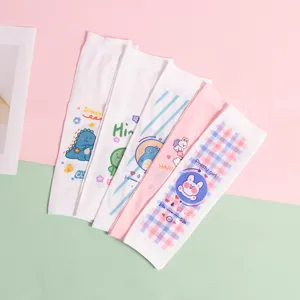 Kids ice silk sun protection arm sleeves cartoon cute summer outdoor cooling sleeves 1pair