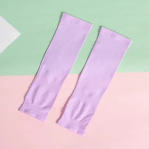 Summer sun protection ice silk arm sleeves breathable solid color UV protection outdoor