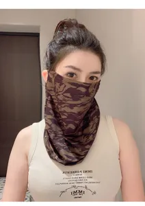 Summer outdoor sun protection face mask, ice silk breathable cycling neck gaiter for unisex.