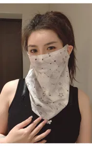 Outdoor sun protection face mask ice silk breathable cycling neck gaiter UV guard for summer
