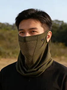 Maschera viso parasole per ciclismo all'aperto, scaldacollo traspirante in seta di ghiaccio.