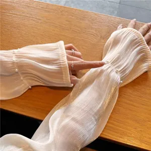 Manches de protection solaire en tulle perlé scintillant pour femmes été conduite.
