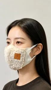 Mascarilla facial de felpa cálida de invierno para mujeres, cubierta térmica antiviento.
