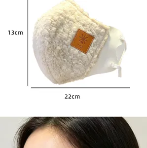 Mascarilla facial 3D de felpa de invierno a prueba de viento 13x22cm térmica proteccion