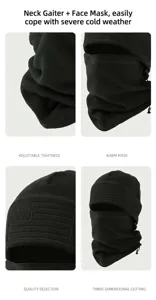 Men winter windproof fleece balaclava ski mask for outdoor cycling thermal neck warmer