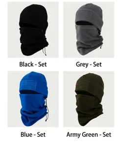 Men winter windproof fleece balaclava outdoor cycling face mask skiing neck warmer hat.