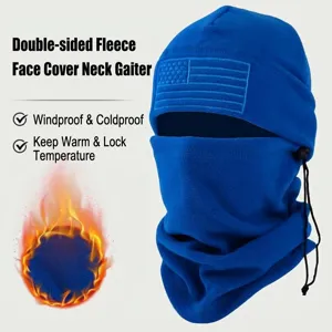 Winter Polar Fleece Balaclava Neck Warmer Adjustable Windproof Thermal Full Face Mask Cycling Skiing Cap Set For Men Women