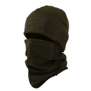 Men winter windproof fleece balaclava outdoor cycling ski warm face mask hat with drawstring