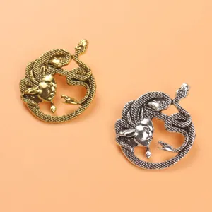 Spilla Medusa Vintage per Donna in Lega con Strass Spilla da Risvolto Ritratto Mitologico Testa di Serpente Gioielli Regalo Decorazione Vestiti