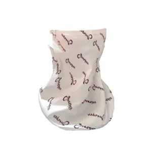 Unisex Ice Silk Sun Protection Face Mask Breathable Ear Loop Neck Gaiter Printed Letter Camouflage Mask For Outdoor Cycling
