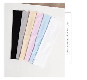 Detailed view of six different solid-colored ice silk arm sleeves for sun protection