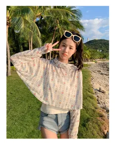 Chale de protection solaire en soie glacee respirant anti-UV veste d'exterieur femme
