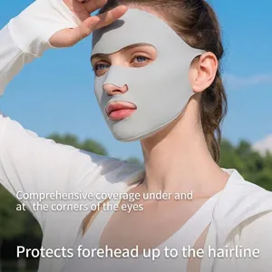 Masque de protection UV complet pour femmes en gris clair pour sport et plein air