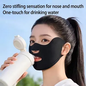 Masque de protection UV noir et respirant pour femme, randonnée et sport en plein air