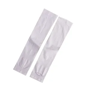Adult ice silk sun protection arm sleeves with thumb hole in light purple color